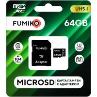 Карта памяти FUMIKO 64GB MicroSDHC class 10 UHS-I, c адаптером (FSD-09)