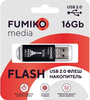 Флешка FUMIKO PARIS 16GB Black USB 2.0 (FU16PABLACK-01/ FPS-28)