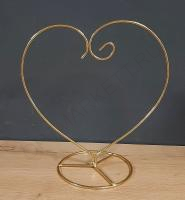Подставка/ держатель для украшений и шаров "Сердце", 22х23см, Золотой,  цена за 1 шт.